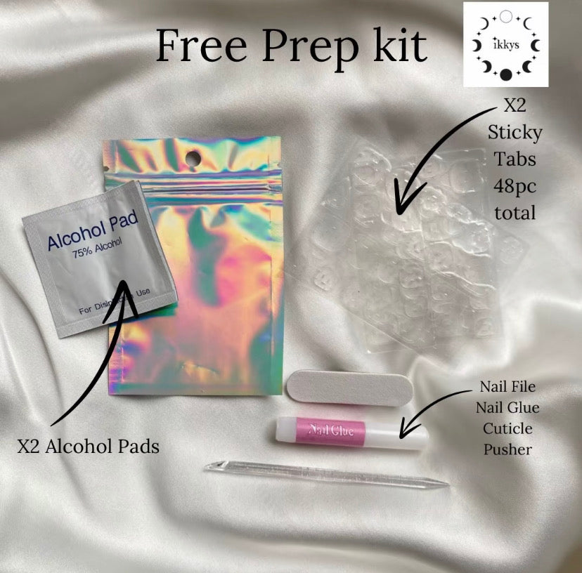 Ikkys Nails, Toes Solid White BIAB Handmade Gel Press-on Nails, Salon Quality, 10pcs, Free Prep Kit Included