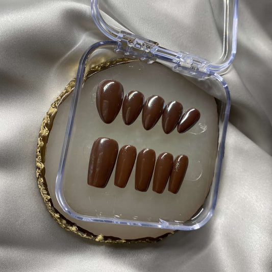 Glazed Chocolate Press-on Gel Nails